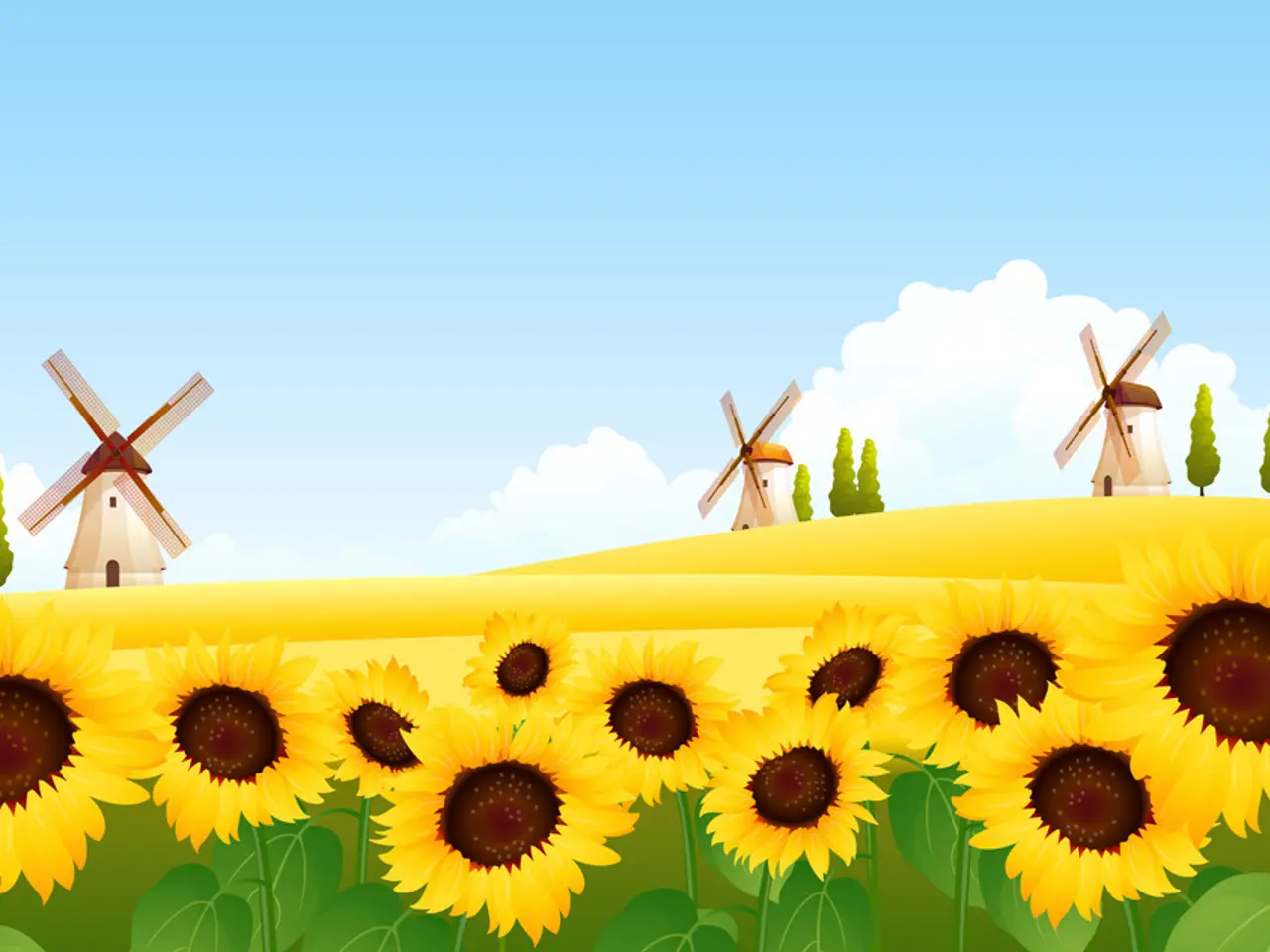 This image is an animated image. At the bottom of the image there are a few plants with many...