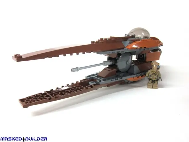 In this image we can see cutter made with legos.